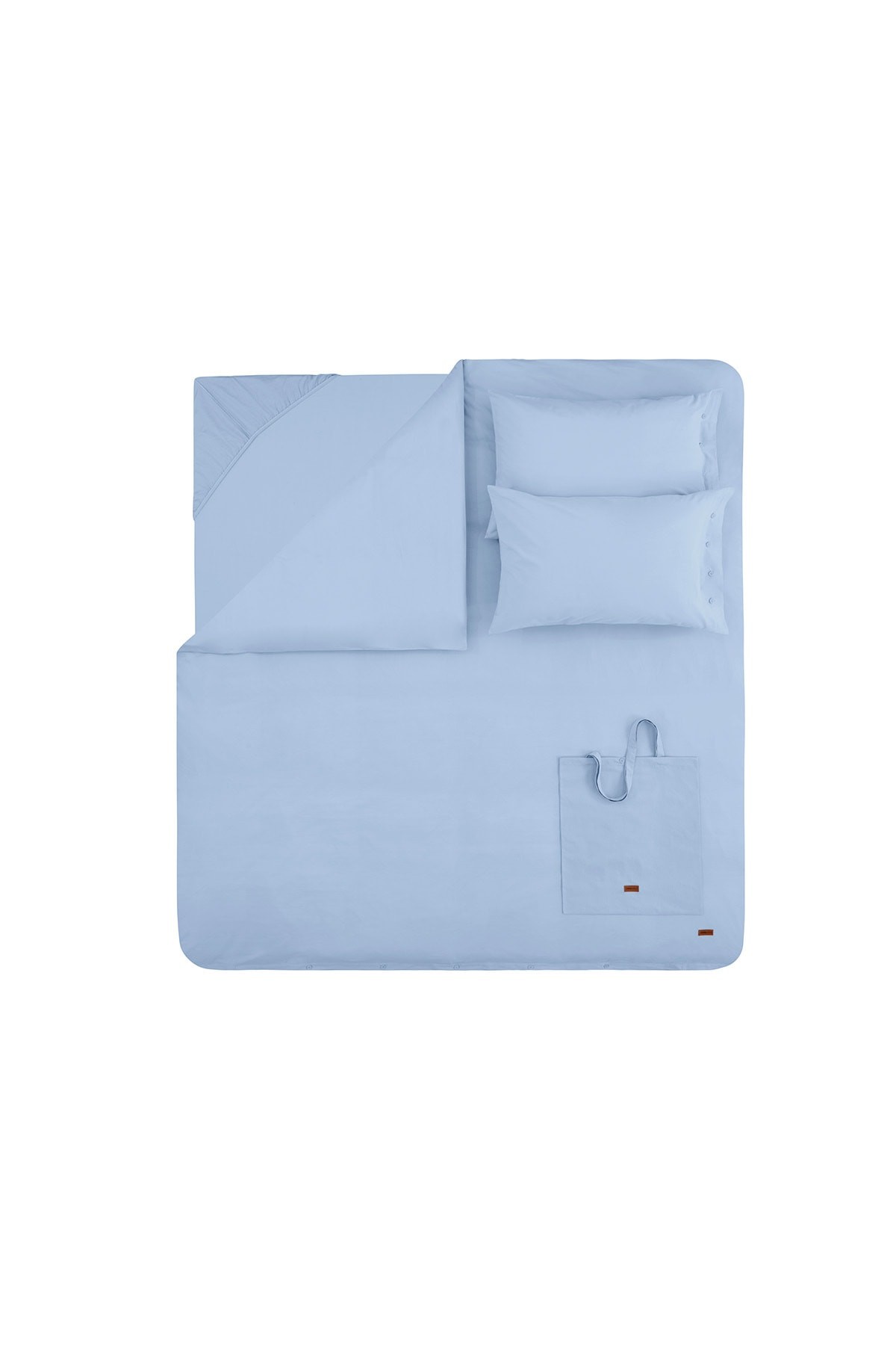 Plain Çift Kişilik Ranforce Yıkamalı Nevresim Takımı - Indigo