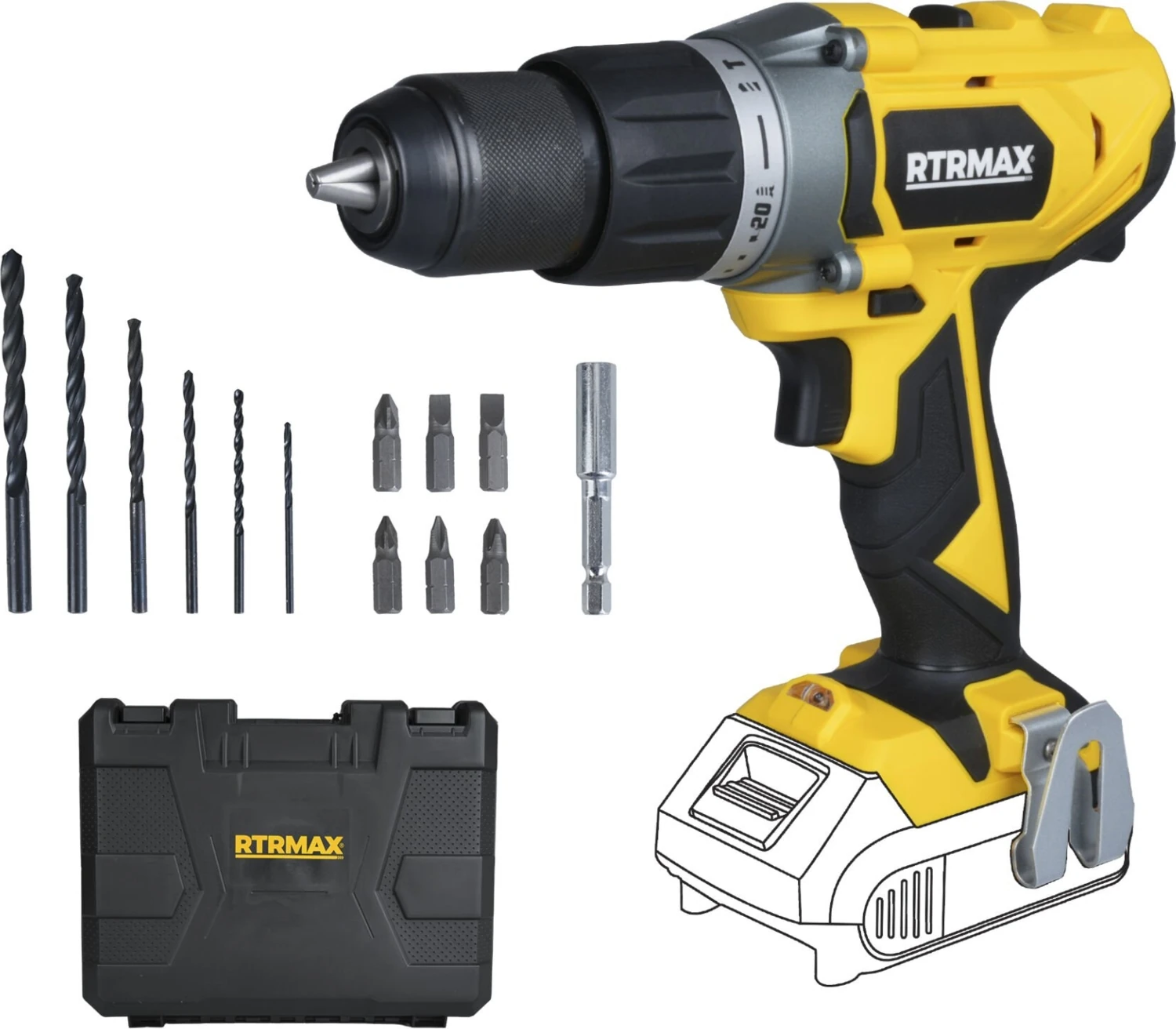 RTX1820B Şarjlı Darbeli Matkap 50 Nm - Akü Hariç