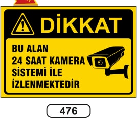 Bu Alan 24 Saat Kamera Sistemi Ile Izlenmektedir Uyarı Levhası