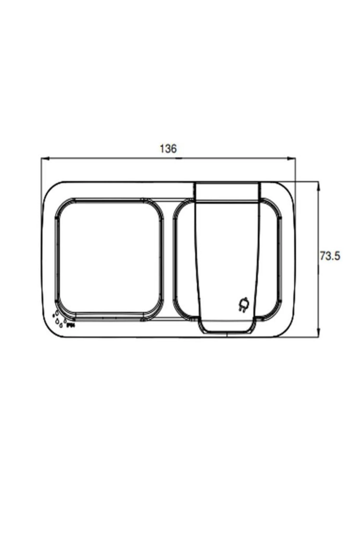 Palmiye Sıva Üstü Ikili Topraklı Priz Kombine Set ( Su Sıçramalarına Dayanıklı)