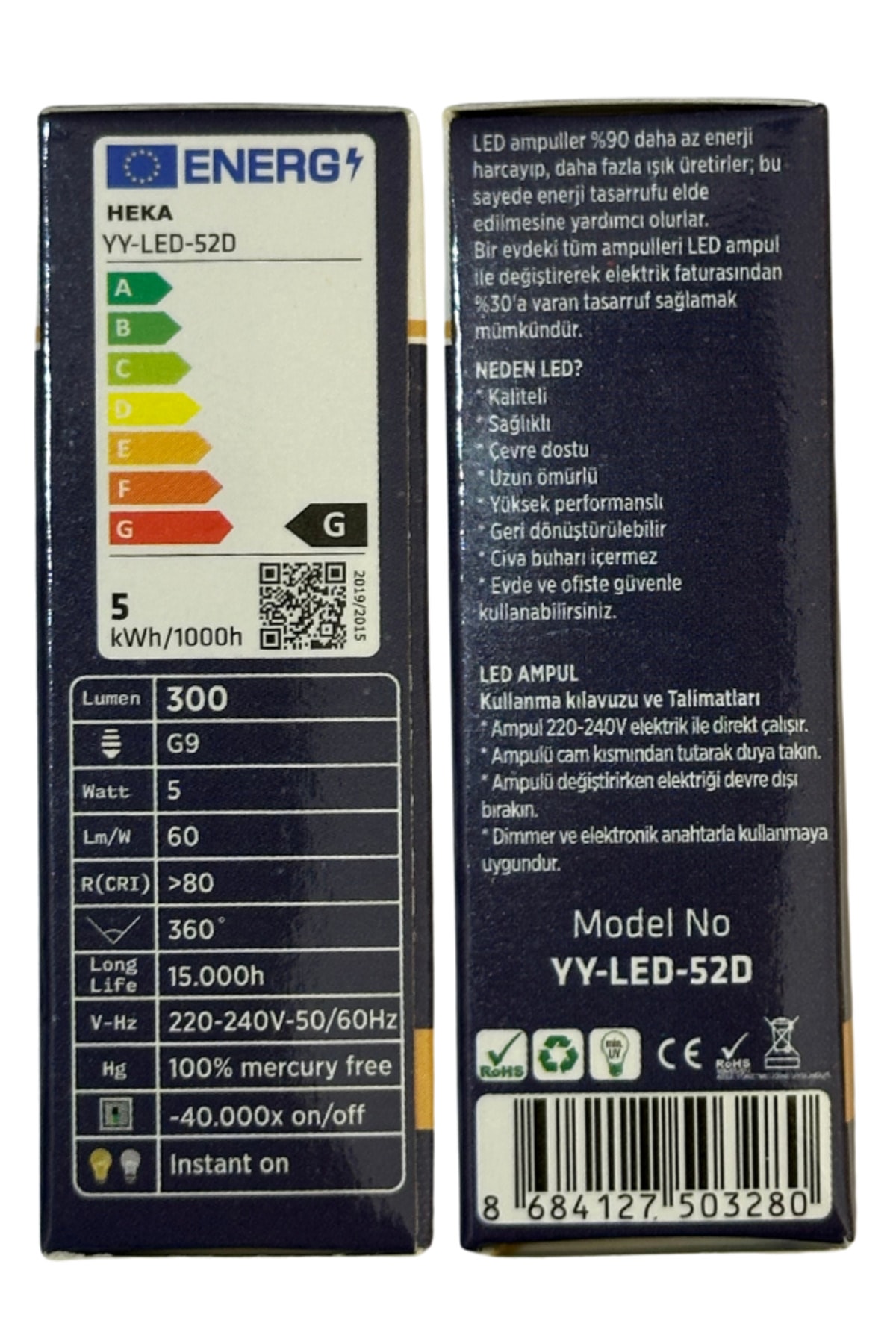 5W (35W) 3000K (Gün Işığı) G9 Duylu Dim Edilebilir Led Kapsül Ampul