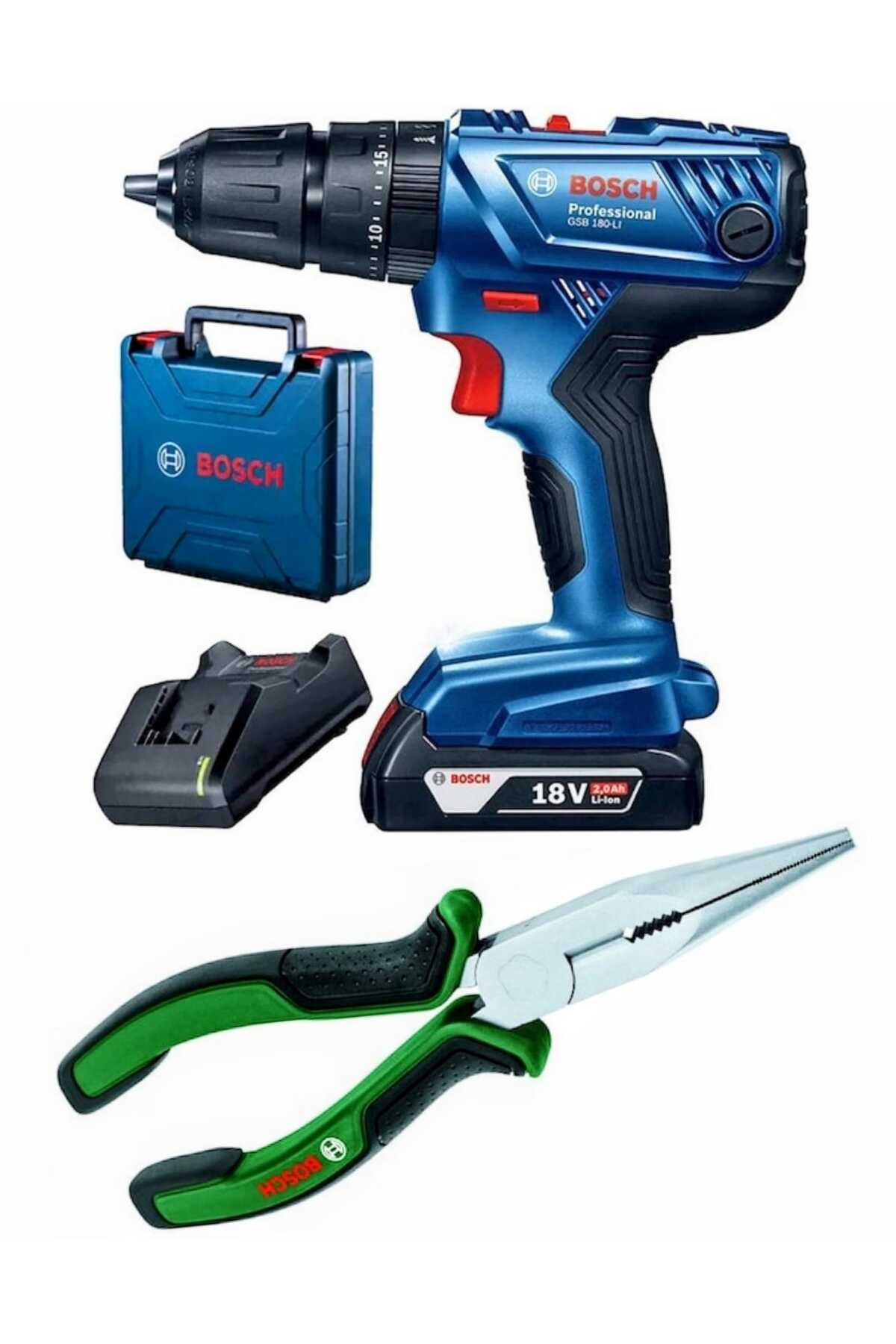 BOSCH GSB 180 Lİ DARBELİ (TEK) AKÜLÜ KARGA BURNU HEDİYELİ