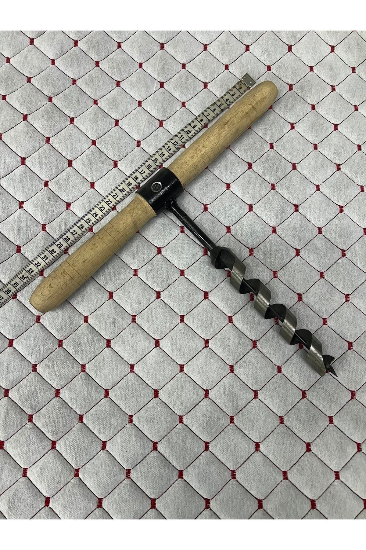 El Burgusu Ahşap Saplı El Matkabı Kamp Ekipmanı 24mm