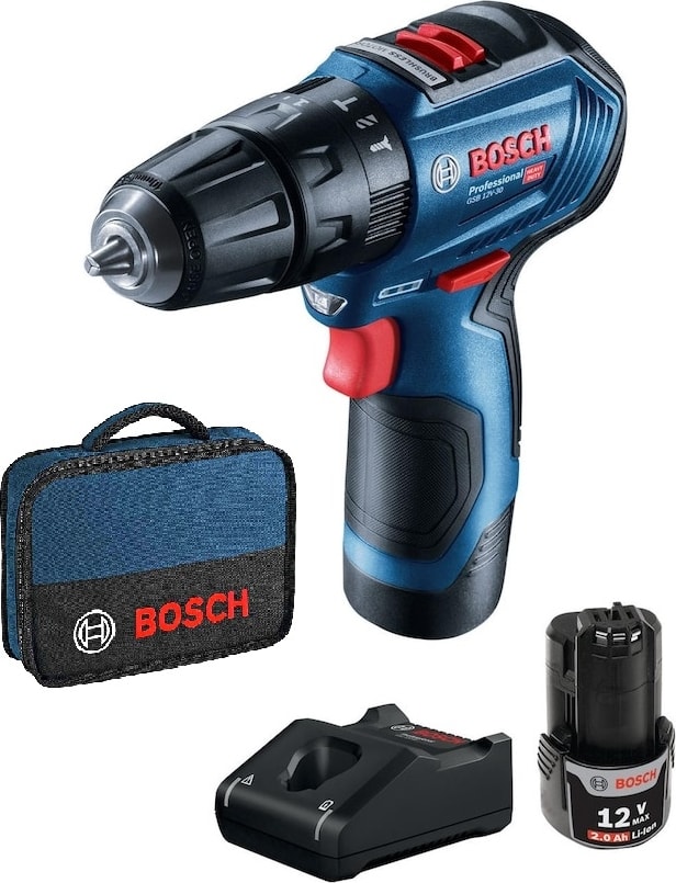 BOSCH Professional Gsb 12V-30 Çift Akülü Darbeli Vidalama Makinesi (Kömürsüz Motor) - 06019G9104