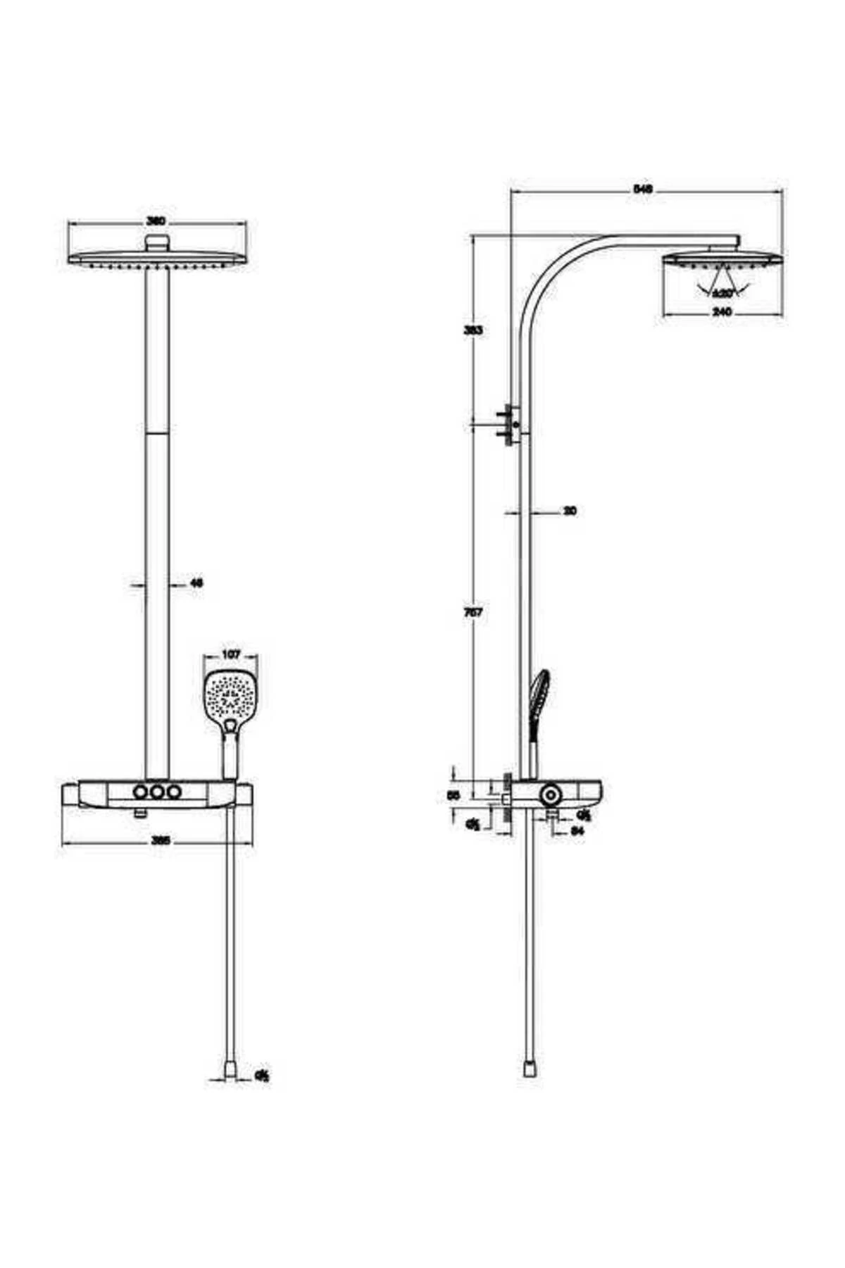 Aquacontrol Charm 360 3F Duş Sistemi A47204 Krom