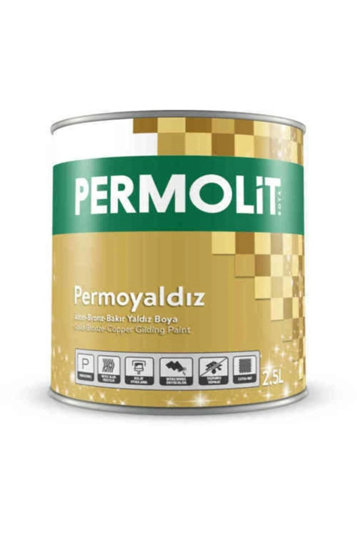 PERMOLİT ALTIN YALDIZ ISIYA DAYANIKLI DEKORATİF BOYA 500 ML