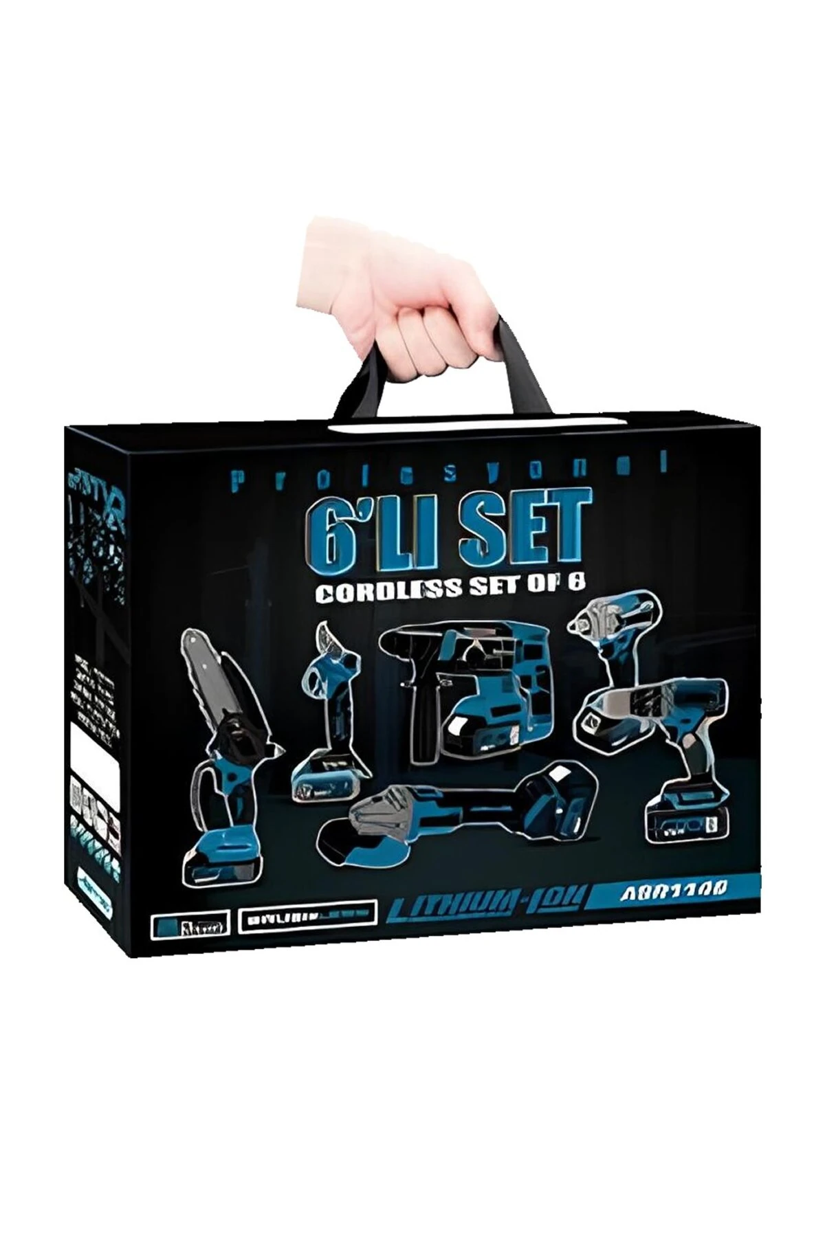 Akülü Süper 6li Set Makina 88vf 5ah 125mm Avuç Taşlama, Sds Plus Kırıcı Delic, Somun SıkmaEEA397 ...