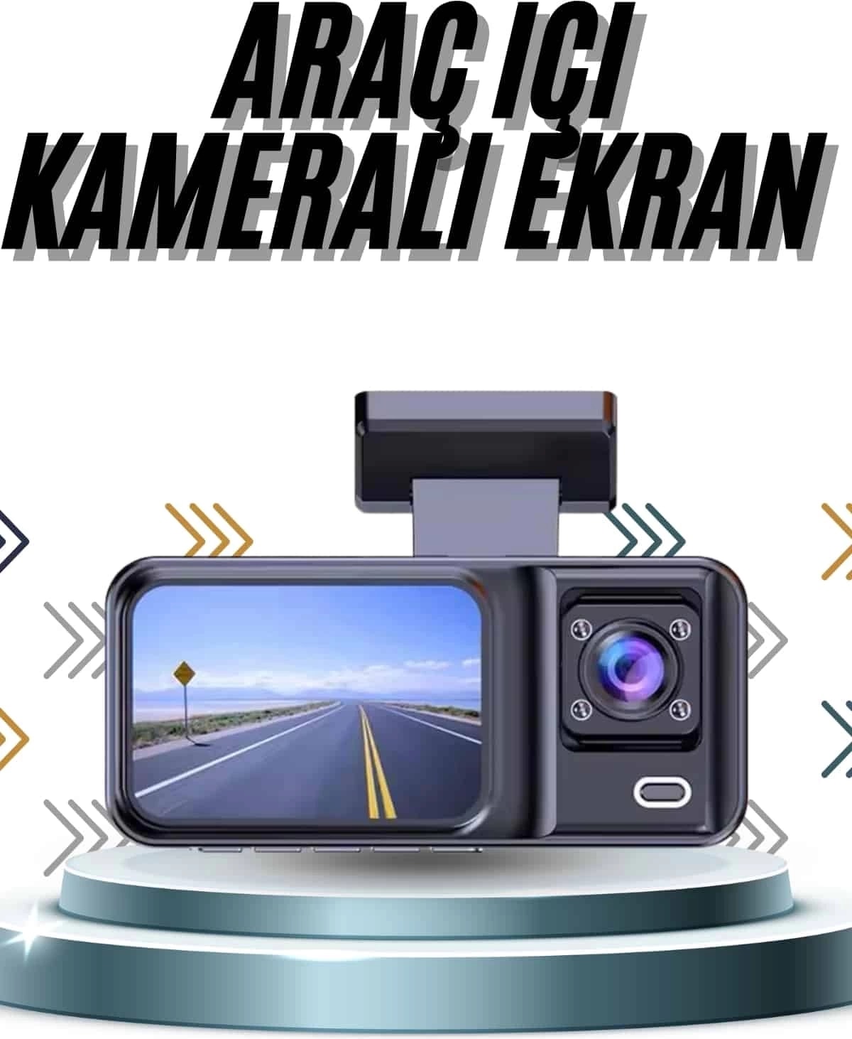 Dvr Araç Içi Kamera Ön ve Iç Kamera 2 Inç Ekranlı Çift Kamera