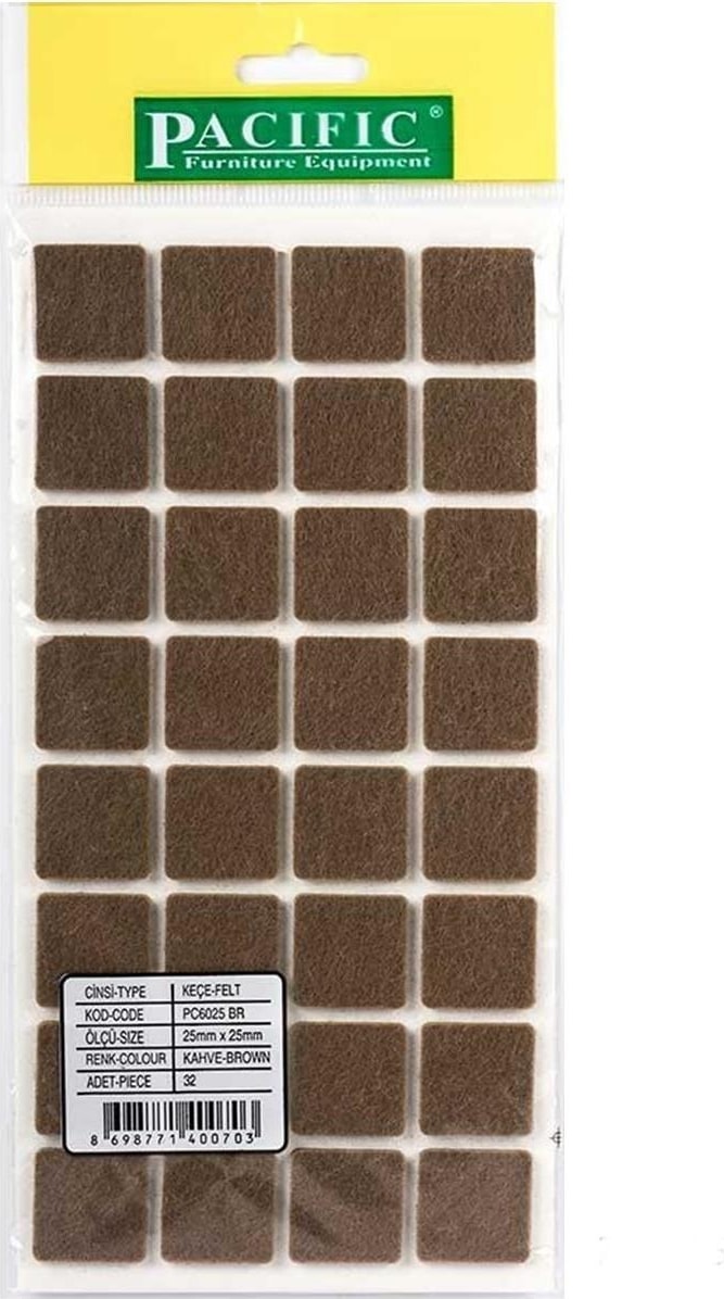 Pacific Zemin Koruyucu Yapışkan Kare Keçe 25 mm x 25 mm