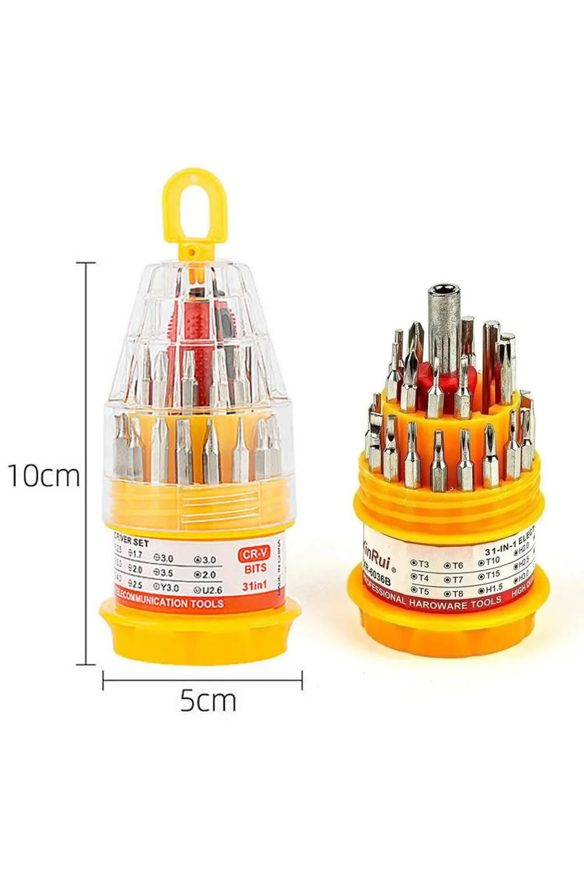 31 Parça Üniversal Çok Amaçlı Tornavida Seti Test Tamirat Çelik