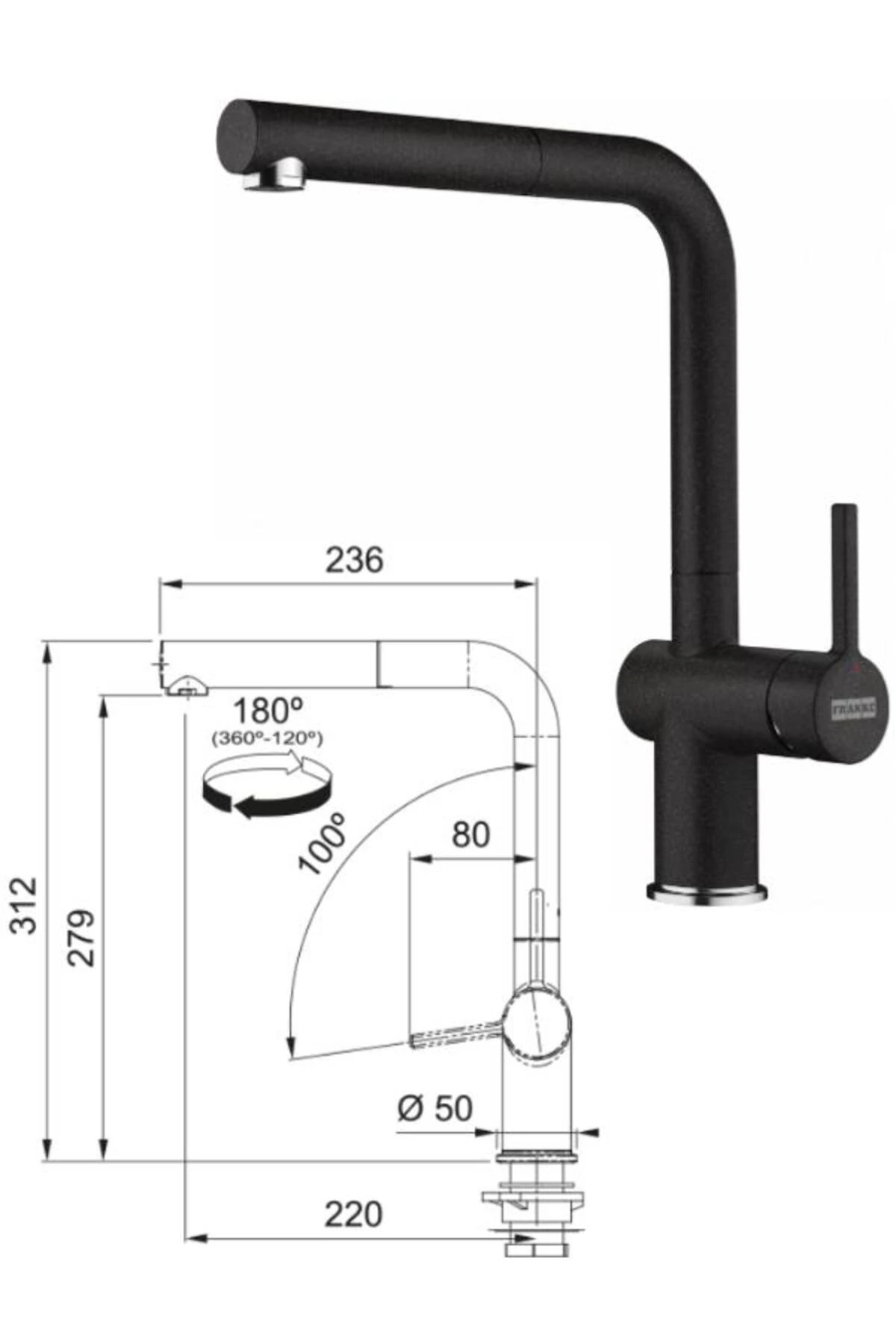 Ubg 611-100/active Plus Doccia 2.0 Eviye Armatür Seti (NERO)