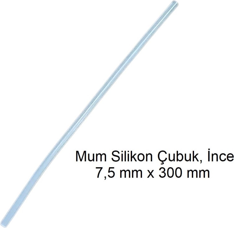 Silikon Mum Çubuk, Ince 7,5 x 300 mm (5 Adet)