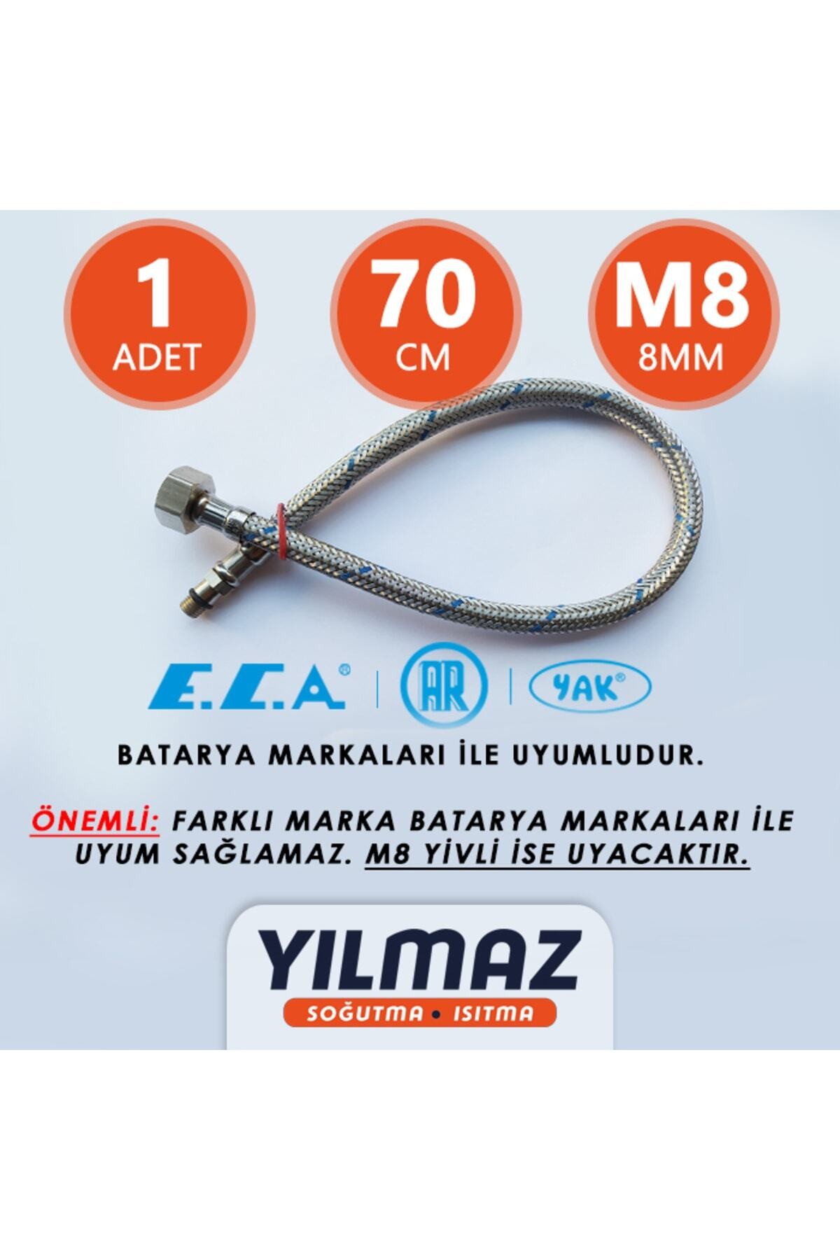 Batarya Bağlantı Fleksi - Hortumu, Soğuk (mavi) - 70cm , M8