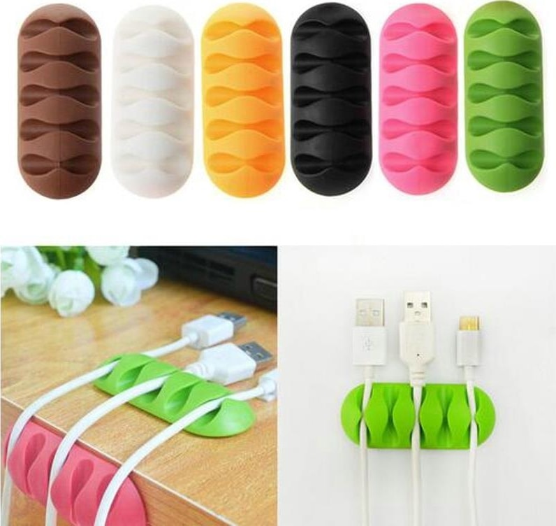 Kablo Tutucu Düzenleyici Toparlayıcı 5 Kanallı Kablo Sabitleme 3 Adet