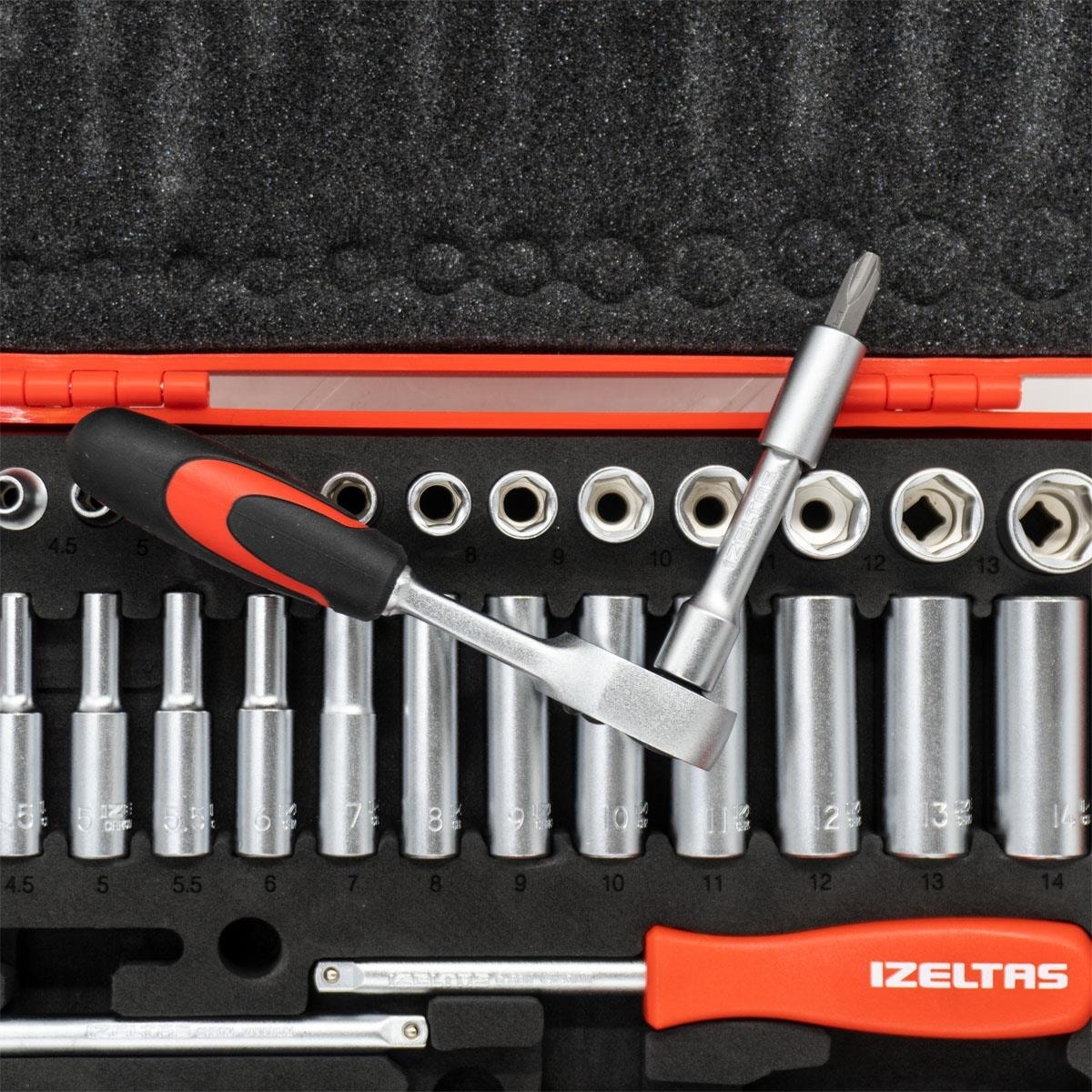 Izeltaş 1/4" Altı Köşe Mini Lokma Anahtar ve Bits Set 48 Parça