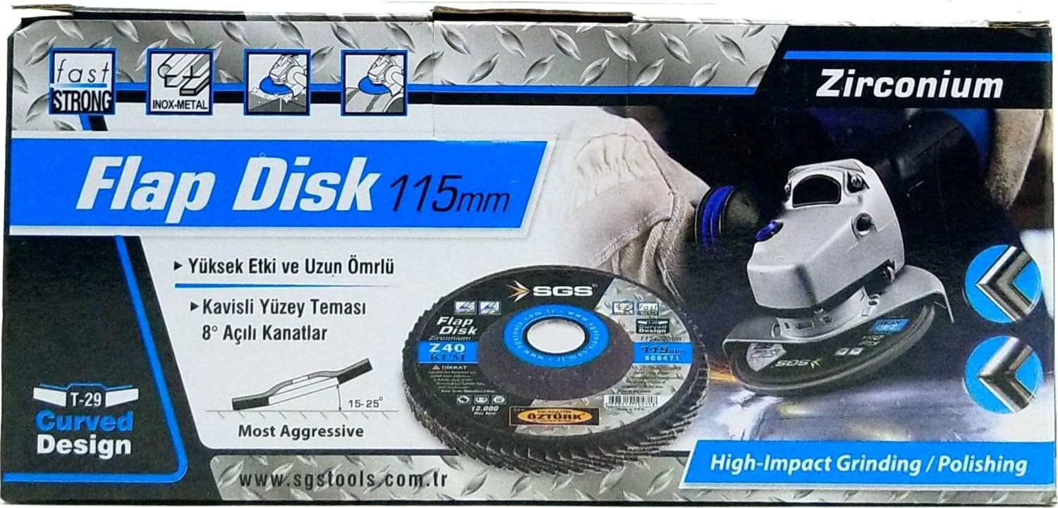 Flap Disk Zımpara Zirkonyum Oksit 115X40 Kum 20'li