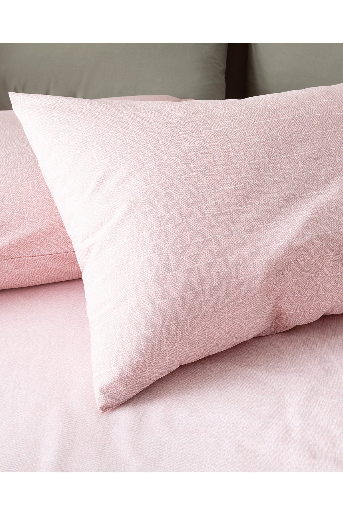 Odette King Size %100 Pamuk Ranforce Baskılı Nevresim Takımı - Pudra