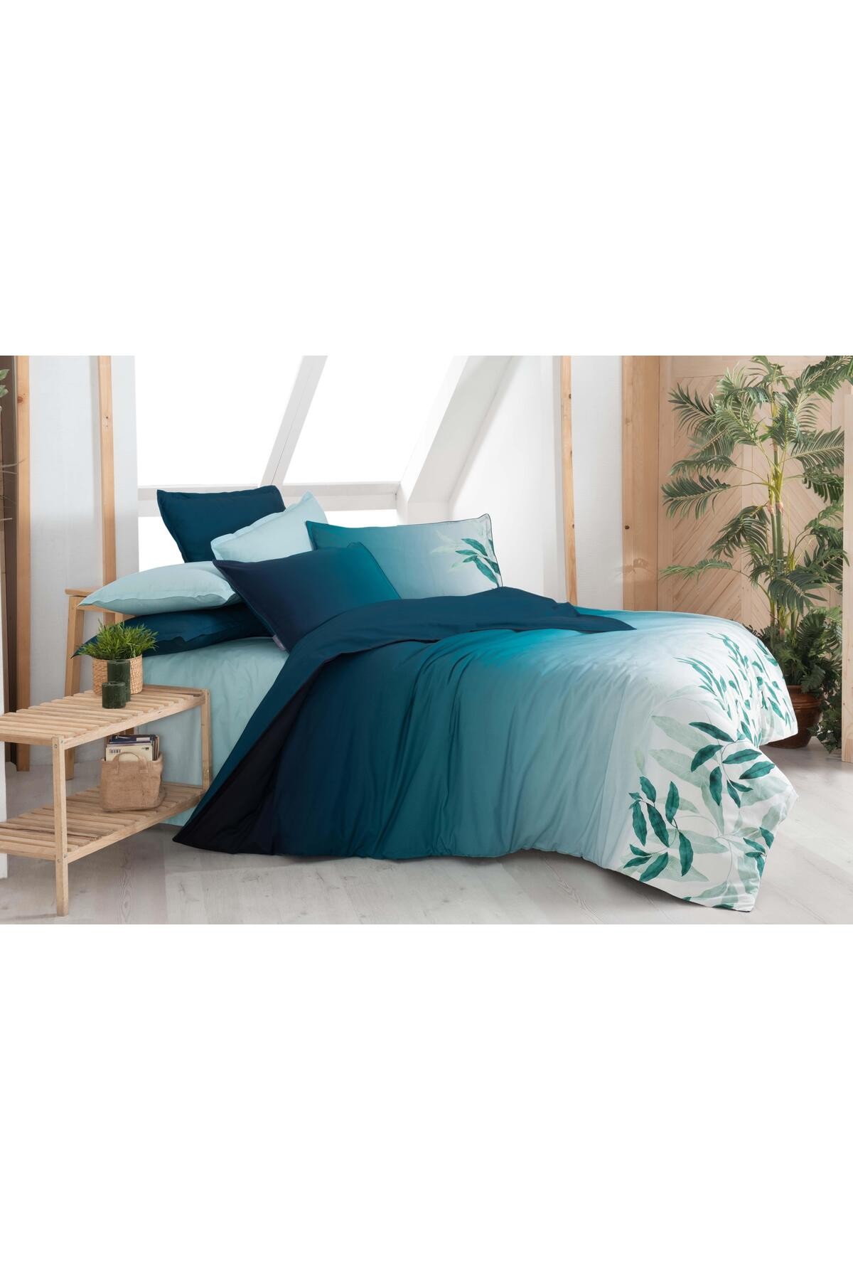 Eddy Fancy Poplin Nevresim Takımı King Size V1-mavi