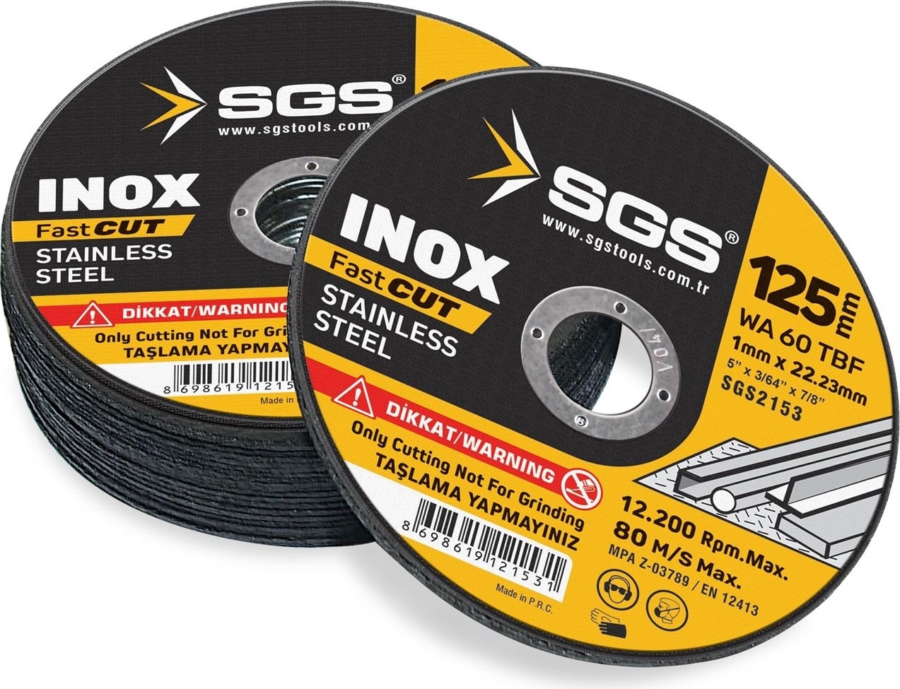 SGS Inox Kesici 125MM x 1.0mm x 22MM