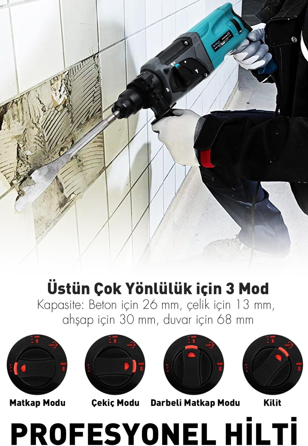 850W Darbeli Metal Şanzıman Kırıcı Delici Hilti Matkap