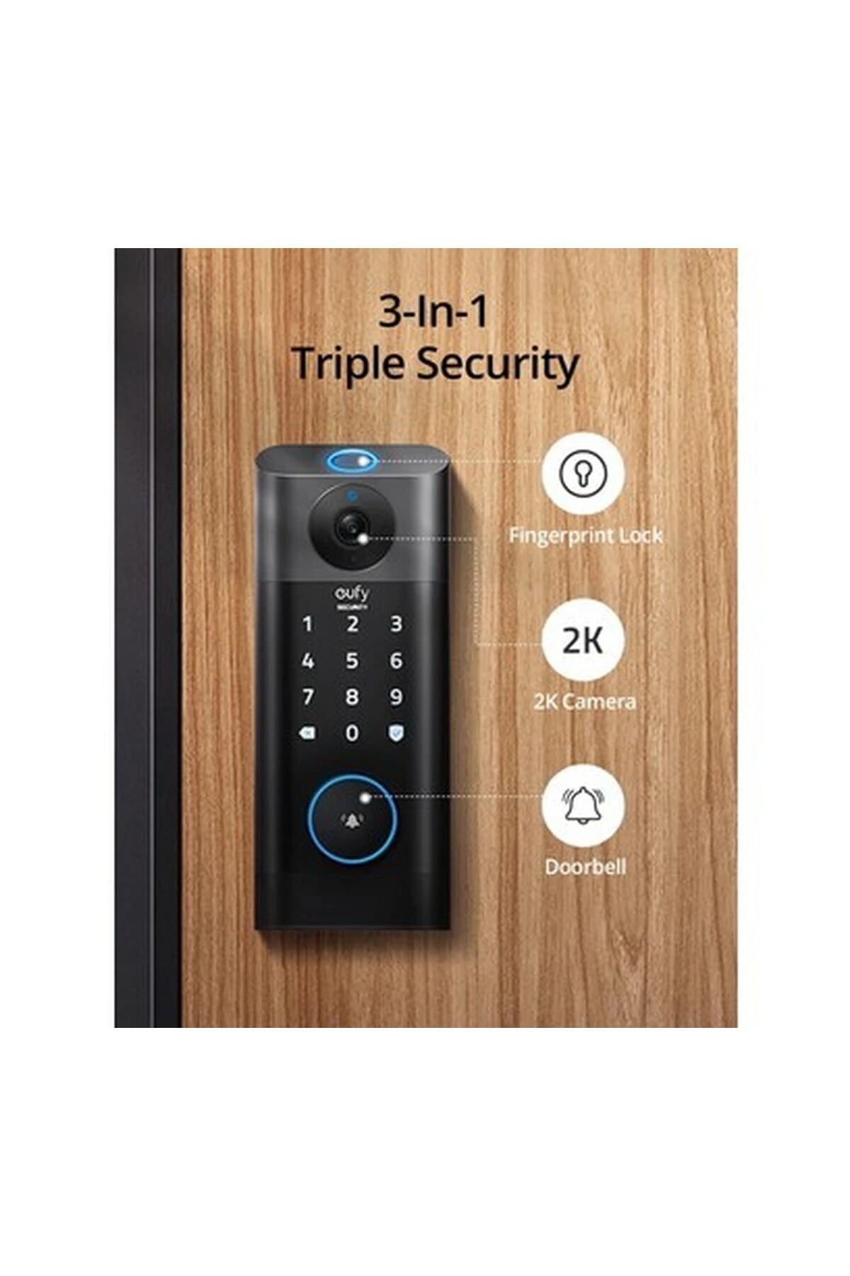 Security Videosu S330 Akıllı Kilit, Kapı Zili - Parmak İzli Anahtarsız Giriş