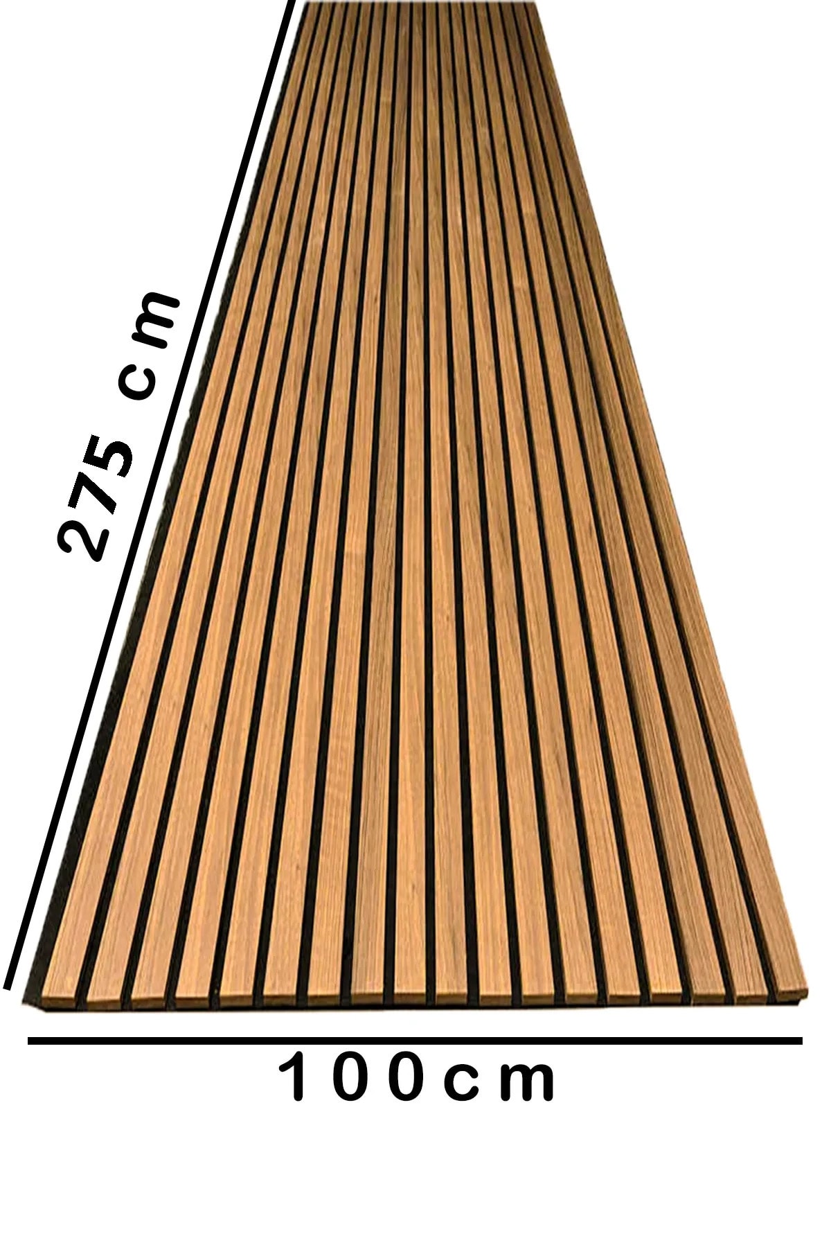 100 x 275 cm Mdf Ahşap Akustik Duvar Paneli Akustik Panel Lambri Panel Teak