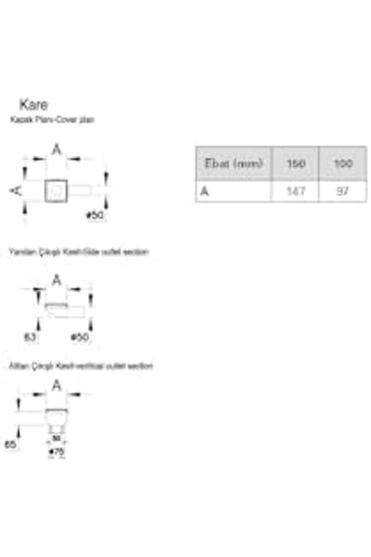5608285 Duş Kanalı, Çıkışlı, 15x15 cm, DK 800 Kapak, Mat Krom 1178227
