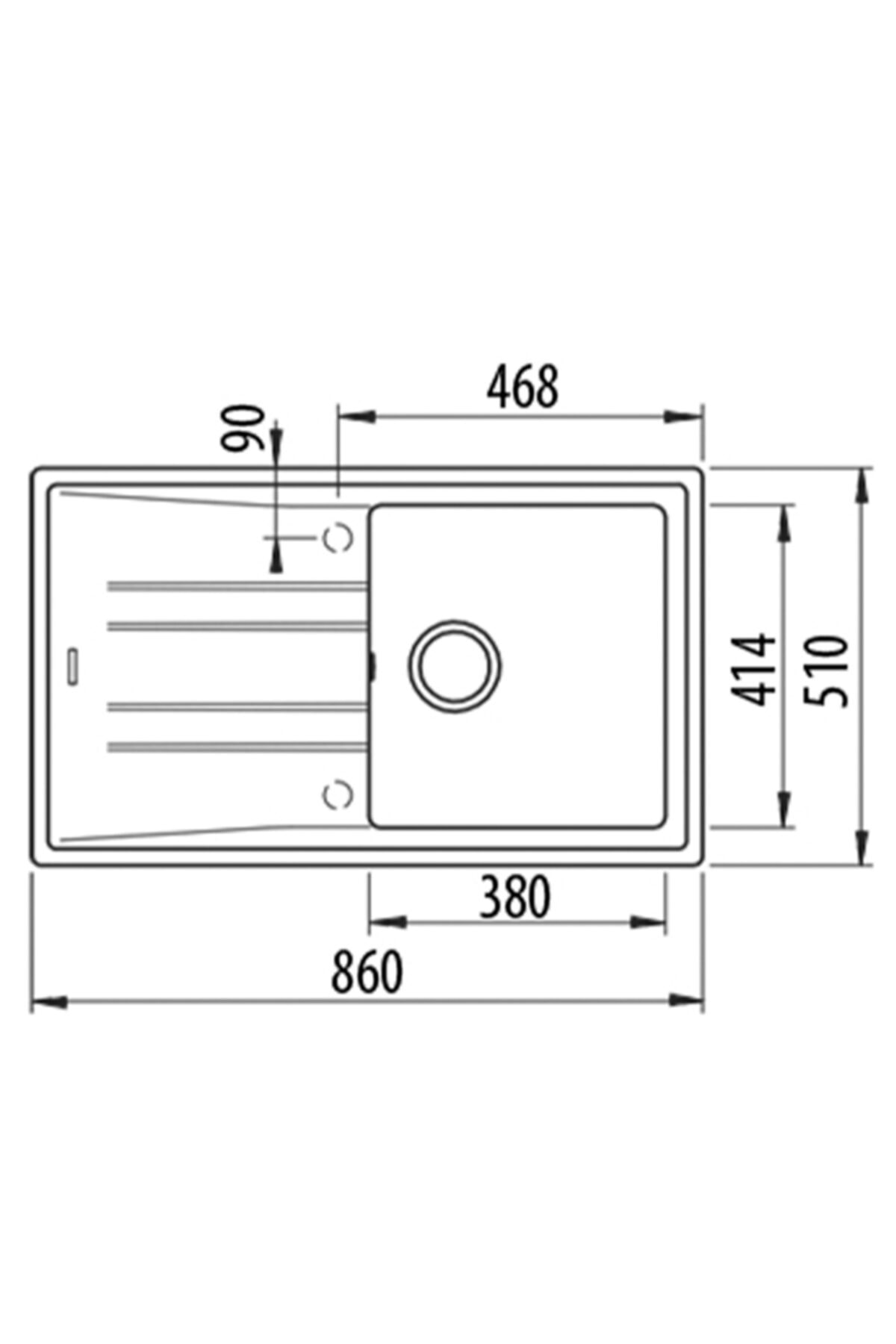 Stone 50 B-tg Metallıc Black Tek Göz Granite Evye Siyah