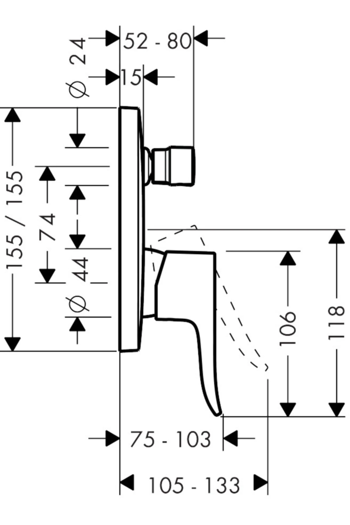 Metrıs Tek Kollu Banyo Bataryası Ankastre Montaj Krom 31454000
