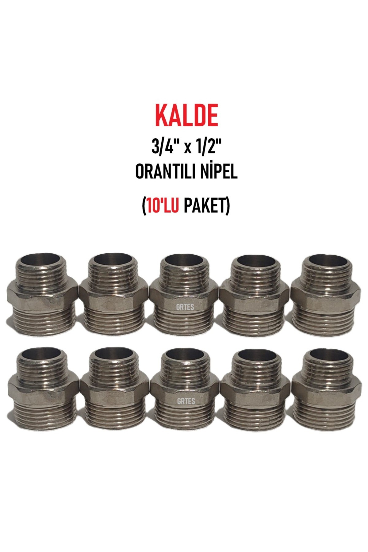 (10'lu Paket) 3/4" x 1/2" Sarı/Krom Orantılı Nipel - Proportional Nipple
