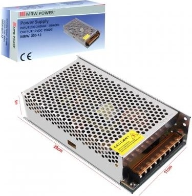 MRV-120-12 12 V 10 A Metal Kalın Kasa Adaptör
