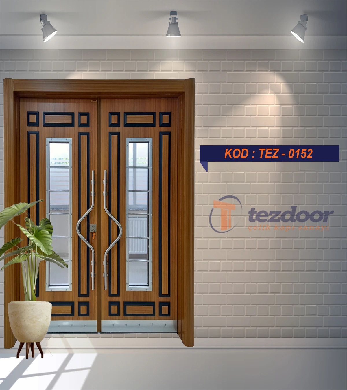 Çelik Kapı, Eskitme Kasalı Kabartmalı Abd Model Apartman Giriş Kapısı, Dış Mekan Kapısı