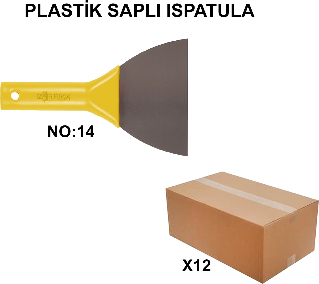İZMİR FIRÇA Izmir Fırça Arge Toptan Plastik Saplı Ispatula No:14 - 12 Adet 007222