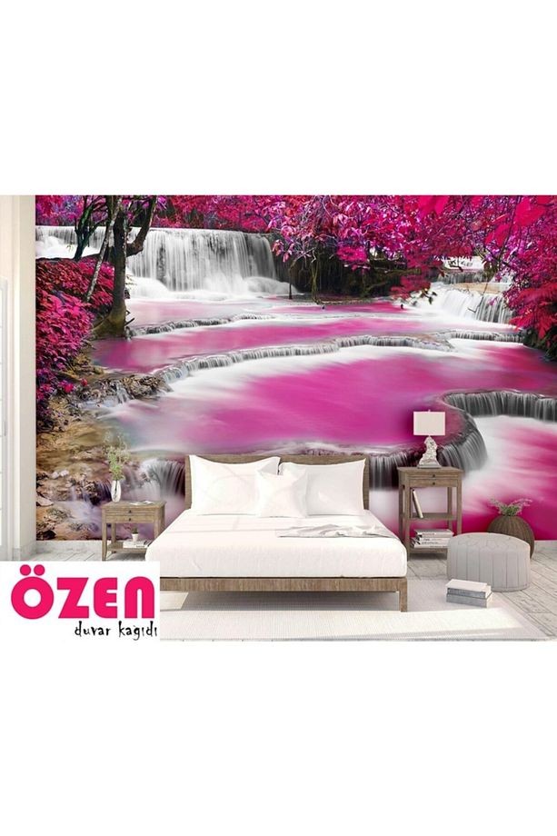 Pembe - Mor Mükemmel Şelale Duvar Kağıdı