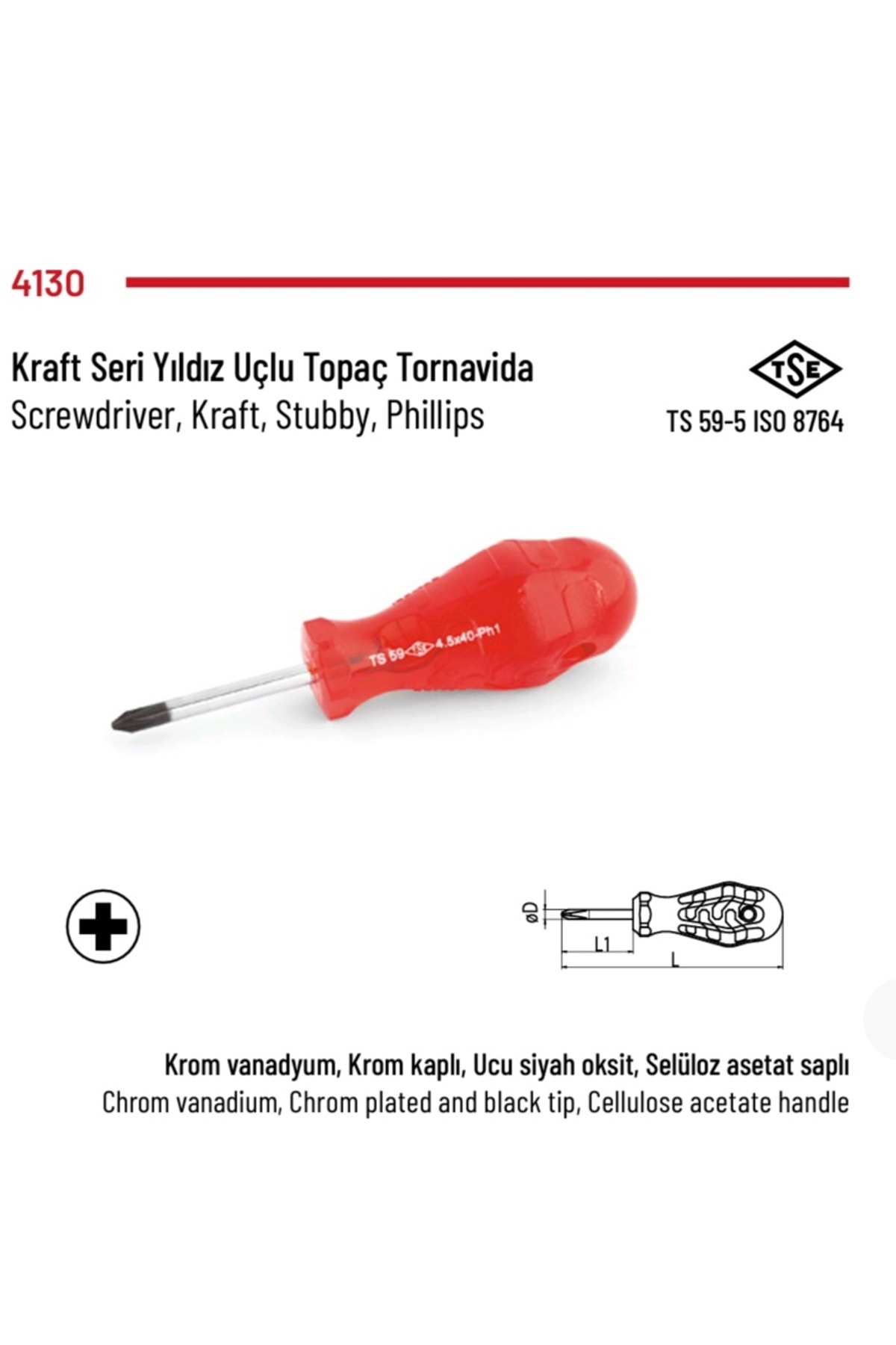 İZELTAŞ Tornavida Topaç Yıldız 6.5*40
