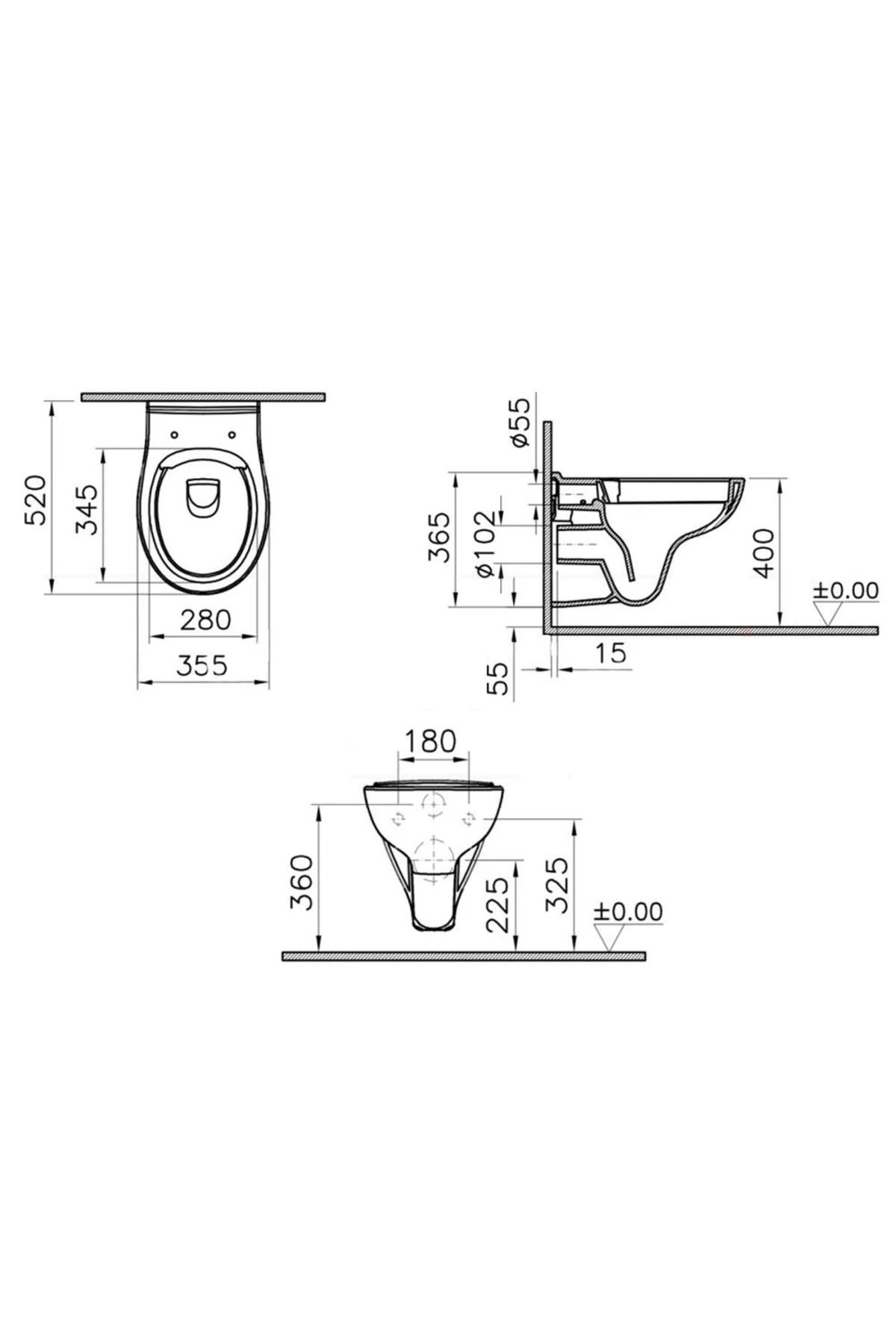 S20 Round Smoothflush Asma Klozet 7644l003-0850