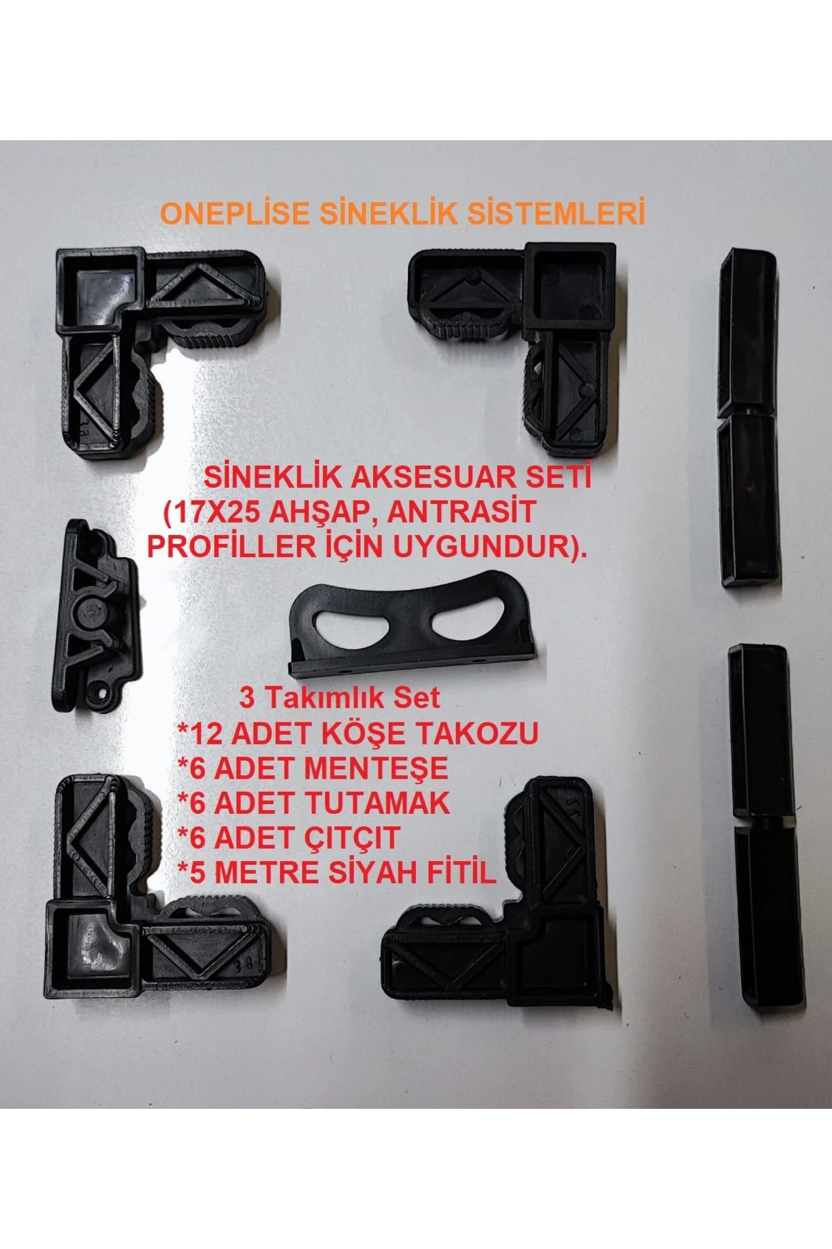 Siyah Sineklik Aksesuar Set Kapı Pencere Sineklik Aksesuar Set Sineklik Tamirat 3 Takım