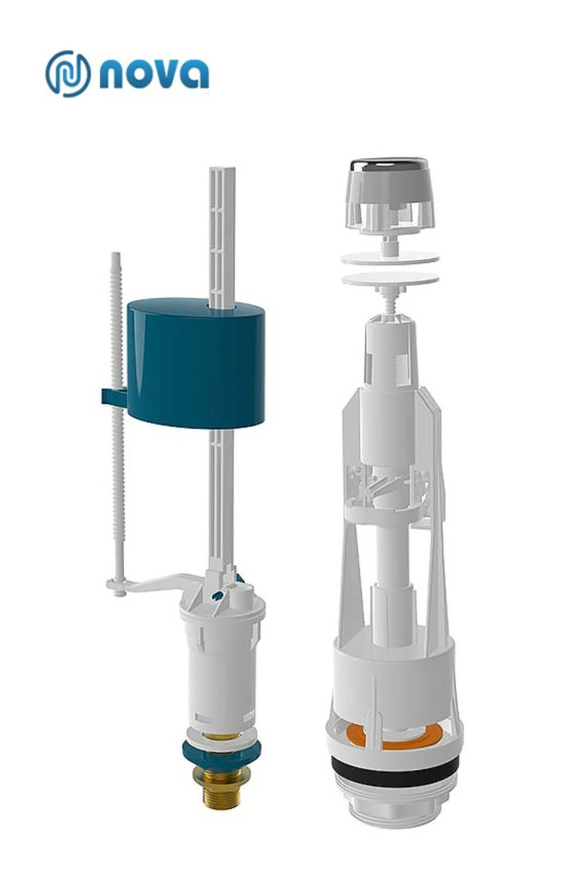 Klozet Iç Takımı Tek Basmalı Mekanik Boşaltma Mekanizması Pirinç Su Girişli