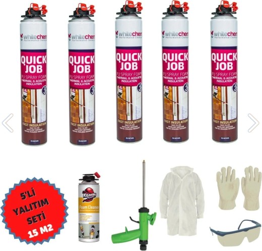 Poliüretan Isı ve Ses Yalıtım Köpük 5ADETX930GR+1 Tabanca+1 Temizleyici Sprey