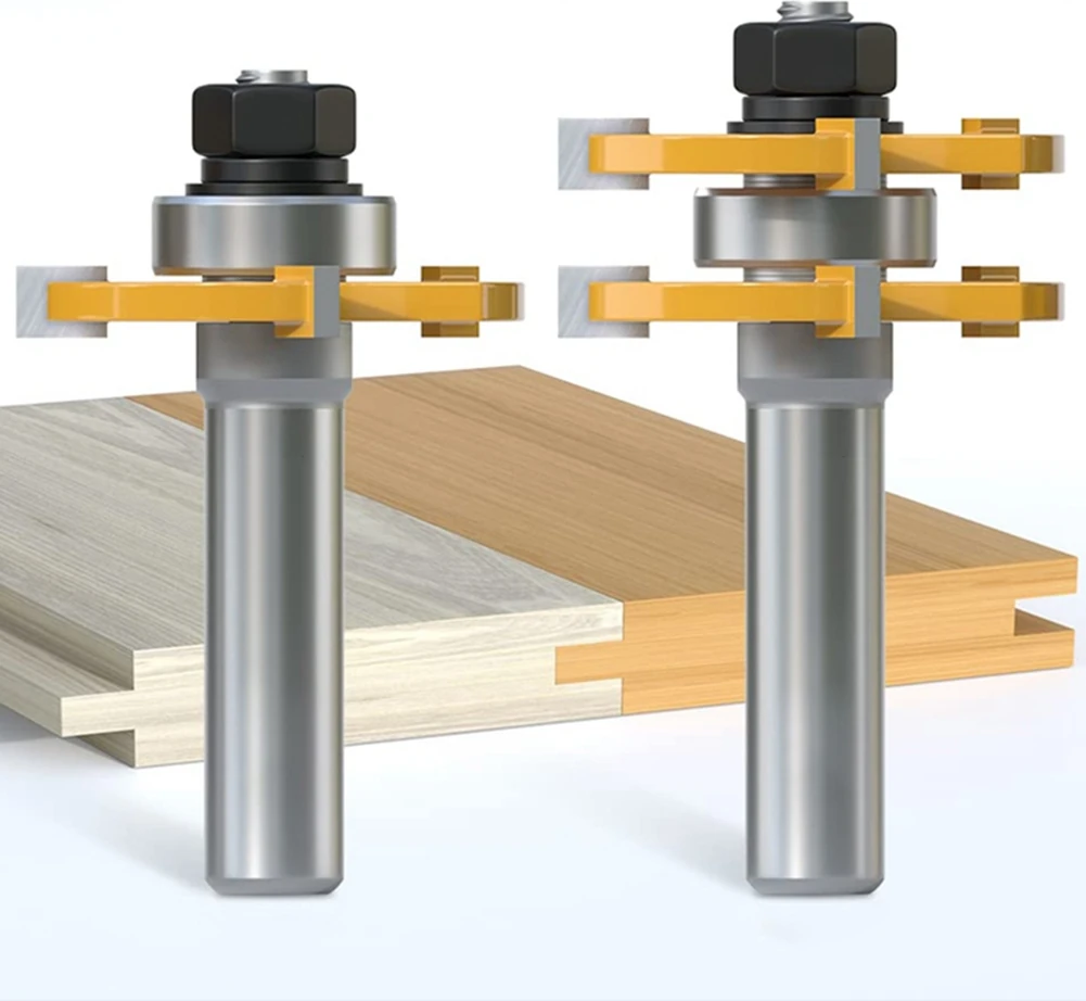 2 Adet 8mm Ortak Montaj Yönlendirici Bit Seti Dil ve Oluk T-Yuvası Freze Kesici Ağaç Işleme Kesme Aletleri Için (Yurt Dışından)