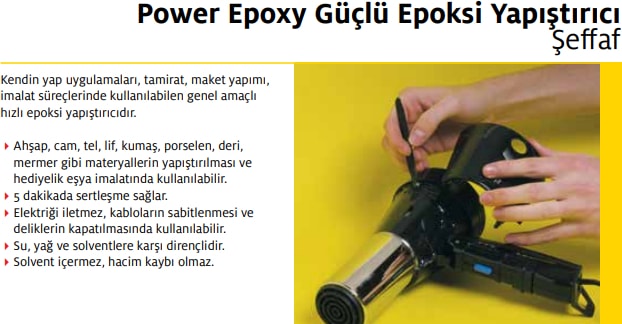 Pattex Power Epoxy Güçlü Epoksi Yapıştırıcı Şeffaf 24 gr 2 × 11 ml