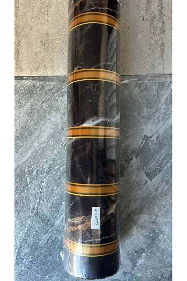 120cmx300cm Tek Parça Yapışkanlı Rulo Gold Mermer Desenli Parlak Duvar Paneli Kağıdı Florya QM0139