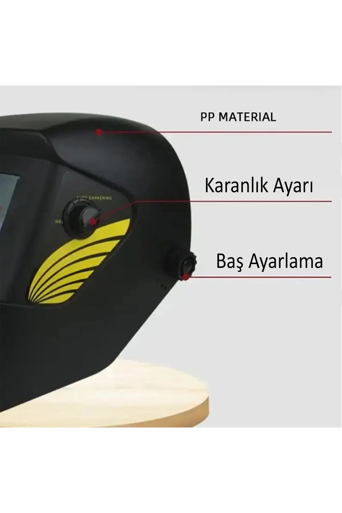 Kolormatik Ayarlanabilir Güneş Enerjili Pilli Otomatik Kararan Baş Kaynak Maskesi Siperlik MFT.