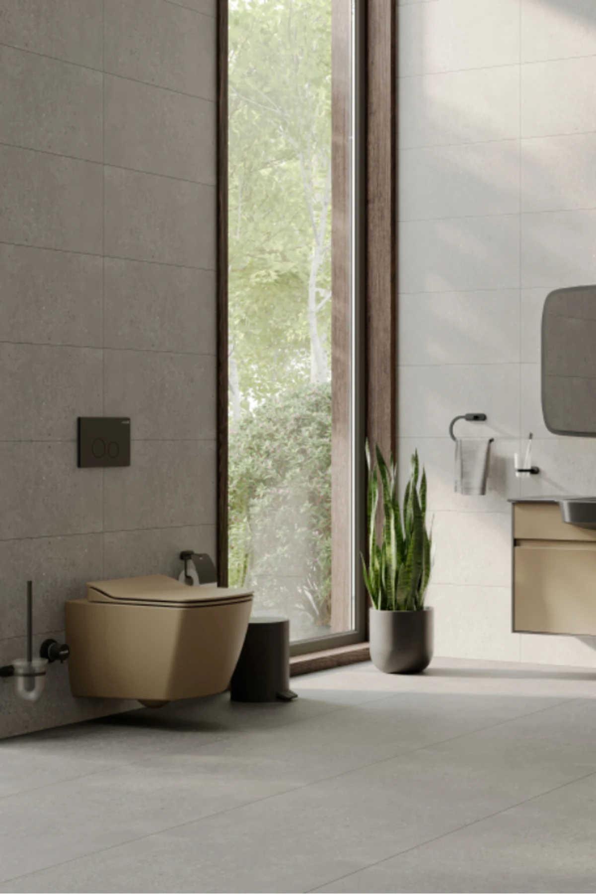 EG321 Elegant Kanalsız Duroplast Yavaş Kapanan Klozet Kapaklı Mat Cappucino Set