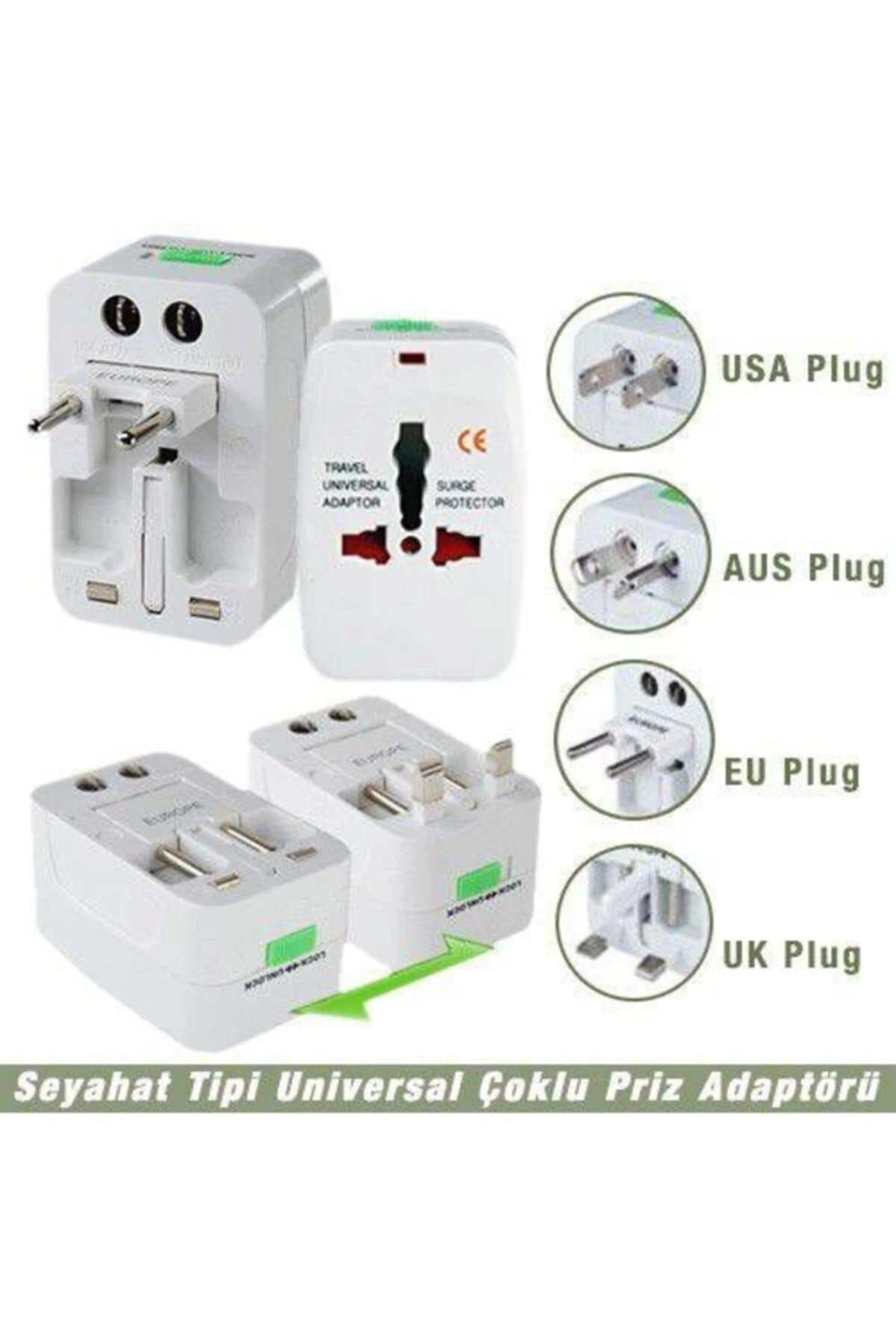 Universal Fiş Piriz Çevirici Adaptör Çoklu Priz Çevirici Adaptor