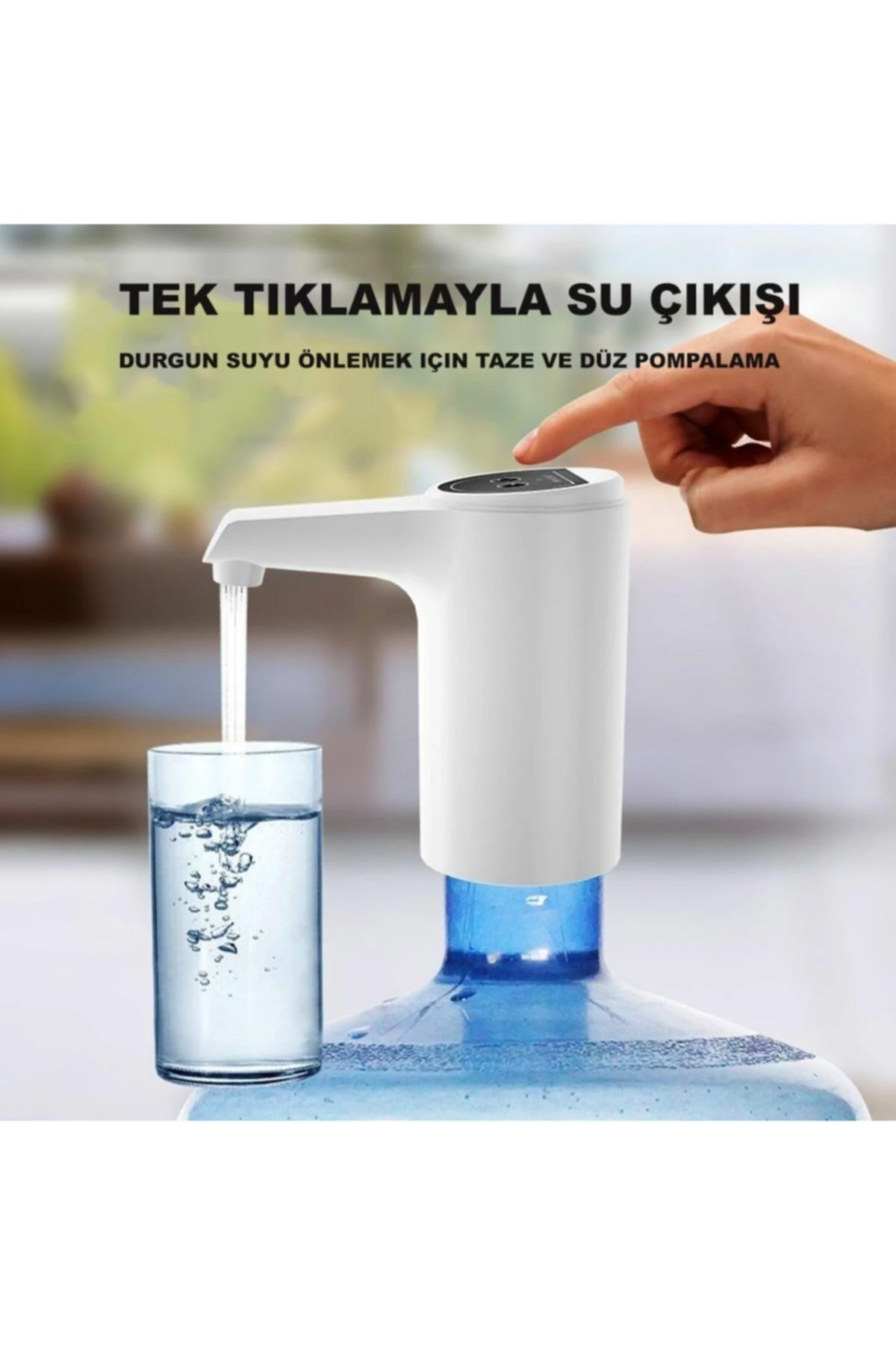 Şarjlı Taşinabılır Otomatik Dijital Ekranlı Ev Galon Içme Suyu Şişesi Anahtarı Akıllı Su Pompası