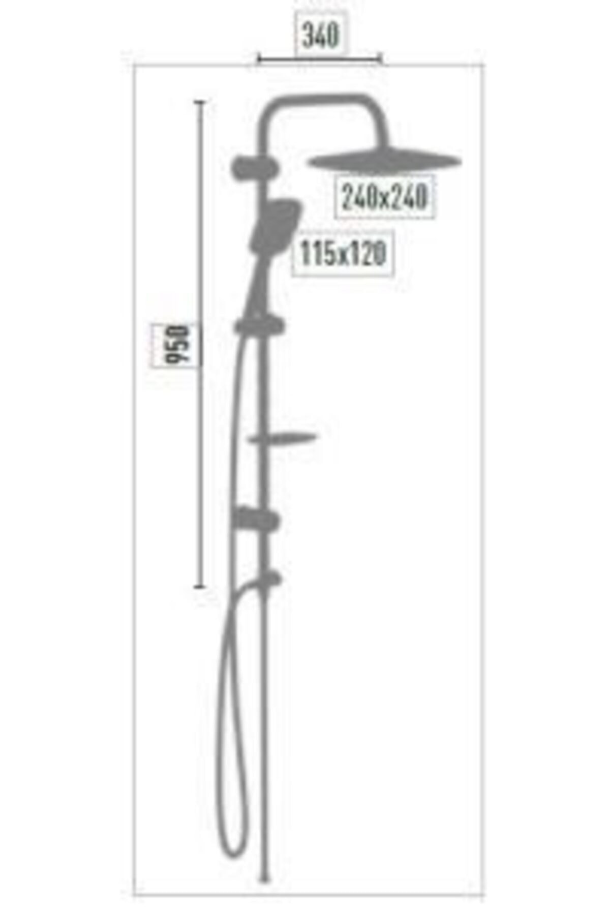 Valtemo Siyah Tepe Duş Sistemi , Robot Duş Seti Kare Başlık