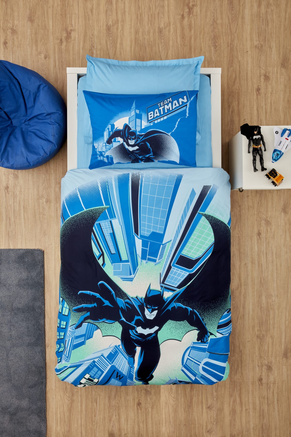 Nevresim Takımı %100 Pamuk Tek Kişilik Batman Gotham City