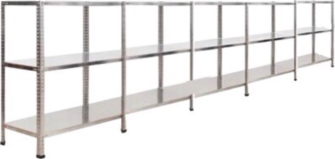Galvanizraf® 3 Katlı 5 Li Bitişik Galvaniz Çelik Raf Arşiv Rafı Depo Rafı Kiler Rafı 31X75X150
