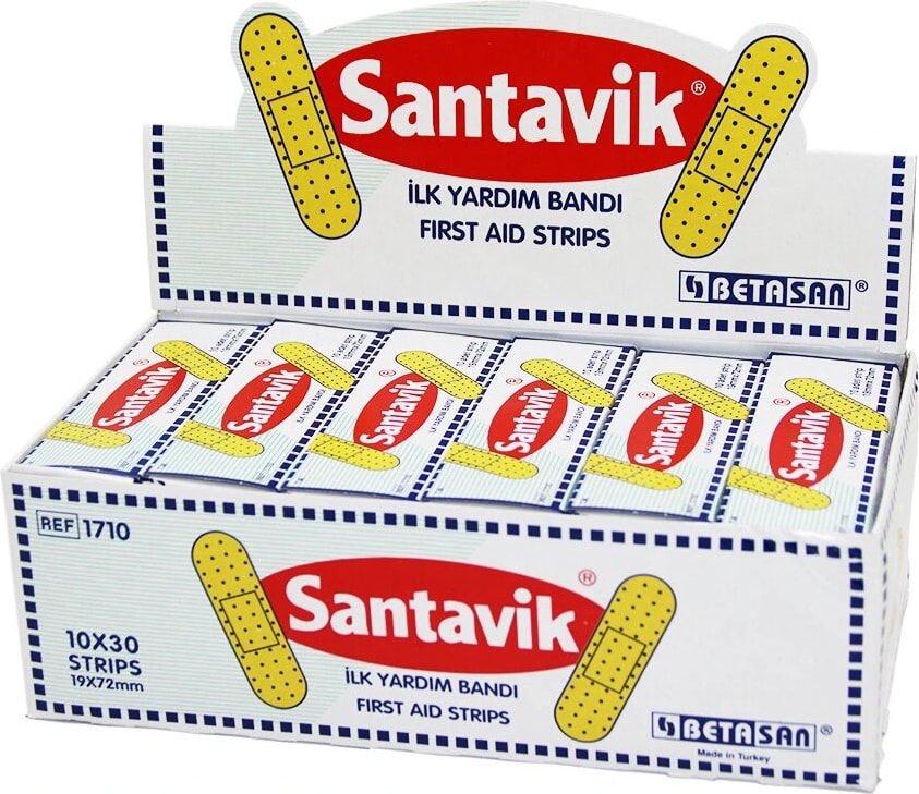 Santavik 10 x 30 Yara Bantı = 1 Kutu Içinde 300 Adet Yara Bandı Vardır (5047)